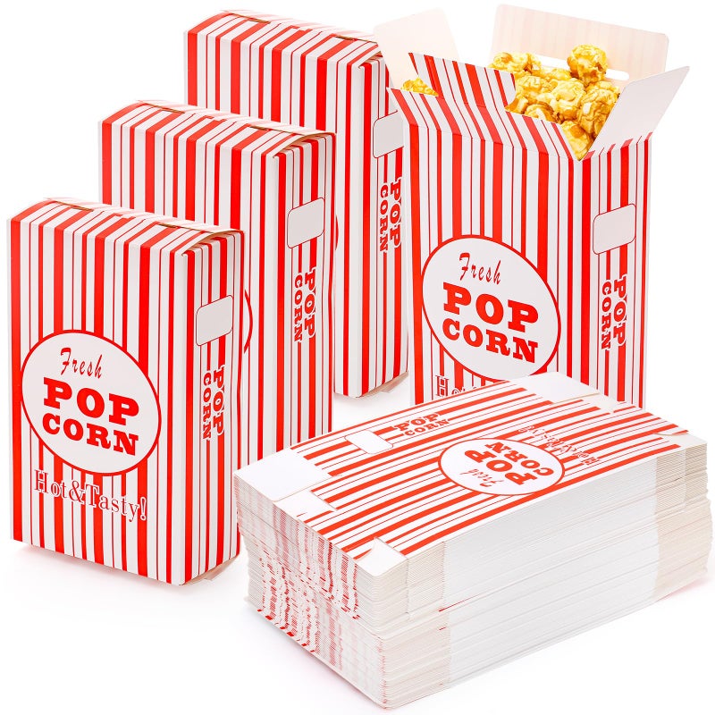 Bekith 100 Pack Paper Popcorn Boxes, Close-Top Popcorn Containers Cups Bucket for Movie Party and Theater Night - Image 4